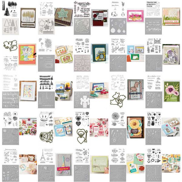 2pcs / lot Mountain Tower Tournesols Bells Truck Celebration Étiquettes Stamp Dies pour DIY Scrapbooking Po Album Paper Craft 210702