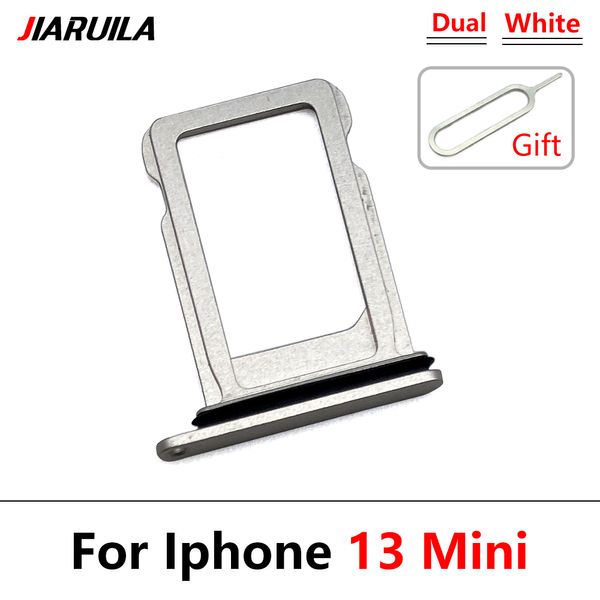 2pcs / lote Material mental de lector de tarjetas SIM dual original para iPhone 13/13 Mini SIM Tarjeta Sim Bandeja Piezas de reemplazo