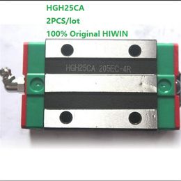 2pcs / lot Original Nouveaux blocs étroits linéaires HIWIN HGH25CA pour rail de guidage linéaire CNC router201i