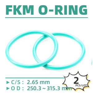 2 stcs/lot rubber FKM CS 2,65 mm OD 250.3/255.3/260.3/265.3/270.3/275.3/280.3/285.3/290.3 mm o Ring Pakking Oliebestendig waterdicht