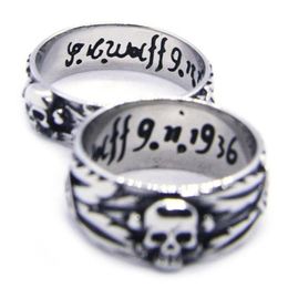 2 stks lot maat 6-13 Unisex Cool Skull Ring 316L Rvs Mode-sieraden Persoonlijk Ontwerp Na Skull Ring255S