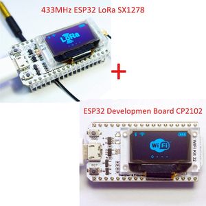 Livraison gratuite 2pcs / lot SX1278 + CP2102 0,96 pouces e OLED Display etooth WIFI Lora Kit 3.3V-7V Carte de développement Internet pour