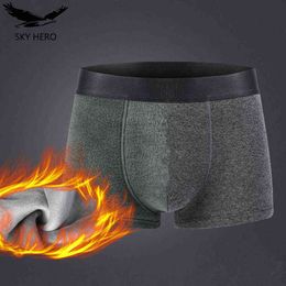 2 stks / partij thermische ondergoed voor mannen boksers hot onderbroek man warm slipje shorts wol homme broek slip pluizen mannelijke bodems H1214