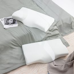 2 stks/partij VS Voorraad Beste Orthopedische Memory Foam Kussen voor Nekpijn Groene Dot Ruit Gegolfd Wit Te koop