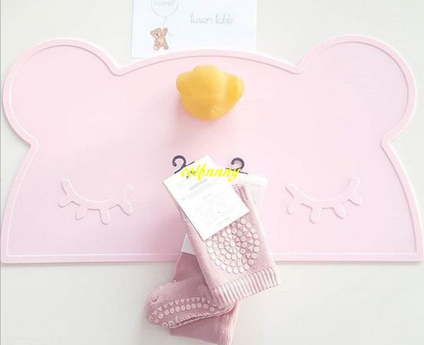 2 pièces/lot livraison gratuite ustensiles tapis résistant à la chaleur Silicone lapin ours en forme napperon pour enfant bébé vaisselle tapis Table décor