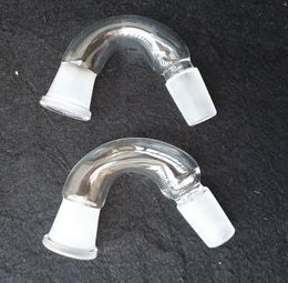 2 Unids / lote Adaptador de vidrio en forma de V 14 mm hembra a 14 mm junta macho para tubería de agua bong de vidrio