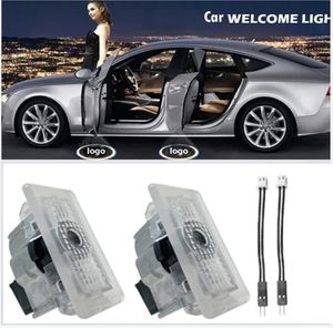 2 unids/lote de luces LED de bienvenida para puerta de coche para Tesla modelo 3 S X Logo decoración lámpara láser proyecto Luces