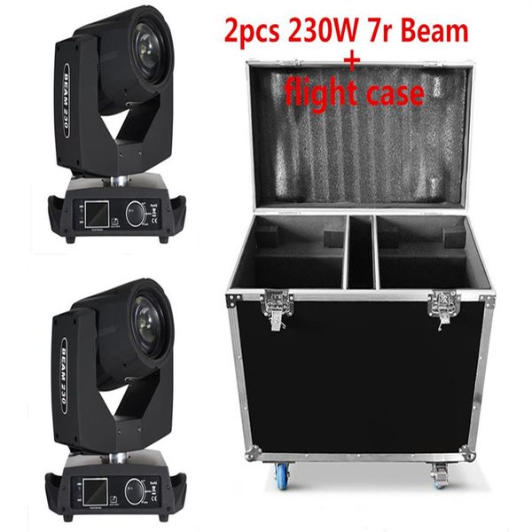 Lote de 2 piezas con una caja de vuelo par 2 luces Sharpy 7r Beam cabezal en movimiento 230W PAR LIGHT DISCO SHOW305H