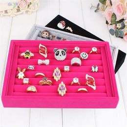 2 stks veel Sieraden Display Ringen Organizer Show Case Houder Box Nieuwe rode Ring Opslag Oor Pin Accessoires box269t