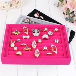 2 stks veel Sieraden Display Ringen Organizer Show Case Houder Box Nieuwe rode Ring Opslag Oor Pin Accessoires box278q