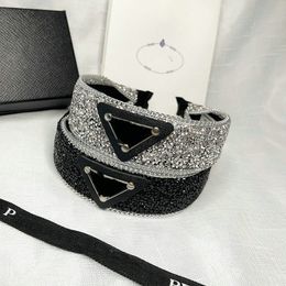 2 uds. Diademas de diseñador de lujo con diamantes de imitación de cristal, diadema con letras, joyería de moda para mujer, joyería deportiva para el cabello, regalos