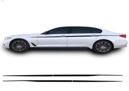 2pcs m Performance côté bande autocollant autocollant de taille de taille de la ligne de taille autocollants latérales pour BMW G30 G31 5 Série Blacksilvergrey5d Carbon3945031