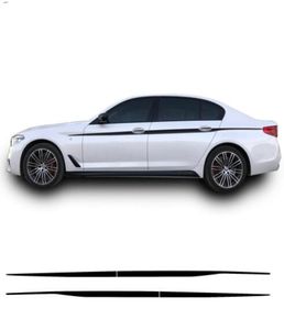 2 pièces M Performance bande latérale autocollant autocollant ligne de taille porte côté décalcomanies pour BMW G30 G31 série 5 BlackSilvergrey5D Carbon3649624