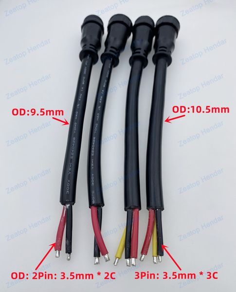 2pcs M20 Imperproofroproof 2 3 broches IP65 Câble de verrouillage de vis électrique Vis à vis pour bandes LED Connecteur de prise mâle et femelle 10,5 mm