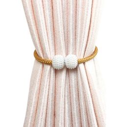 2pcs Magnetic Pearl Ball Curtain boucles rideaux Tiebacks Backbacks Clips de boucle