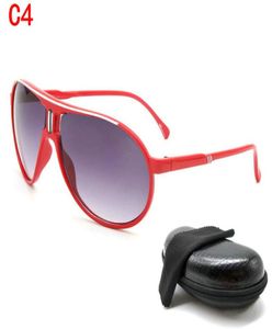 2pcs hommes unisexe marque design lunettes de soleil vintage rétro sports de plein air conduite grand cadre rouge gris 63mm lentille lunettes lunettes avec boîte2244834