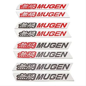 2 stuks Metalen Mugen Spatbord Kofferbak Auto Emblem Decal Stickers Badge Voor Honda CRV Accord 7 Civic 4d 5d FIT JDM Jazz Accessoires