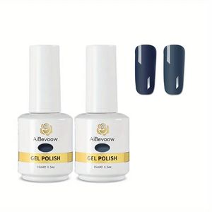 2pcs Milk Grey Series Gel Nail Polish, 15ml Soak Off UV/LED Glossy Gel Polish, For Home SPA, Salon Nail Art DIY