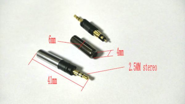 2pcs mini 2.5mm Stéréo Réparation Casque Prise Câble Audio Soudure DIY