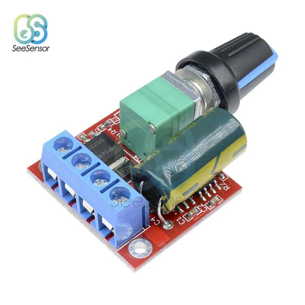 2 pièces Mini 5A 90W PWM 12V DC Module de contrôleur de vitesse de moteur DC-DC 4.5V-35V régulateur réglable interrupteur de contrôle 24V