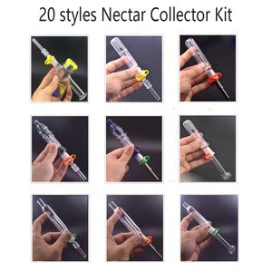 20styles NC Kit Mini Glass Bubbler Rookwaterpijpen met filter perc DAB Strooprigs met 14 mm mannelijke glazen olie -pijp en clip het goedkoopst