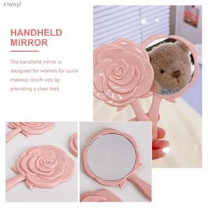 2 uds espejos 1 Uds espejo de maquillaje serie Flower Knows espejo de mano herramienta de maquillaje espejo pequeño portátil para llevar espejo con asa