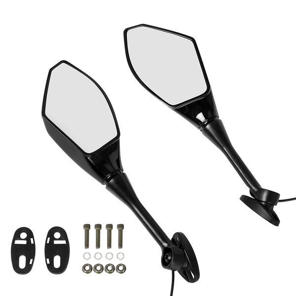 2pcs Motorcycle monteur de guidon Miroirs latéraux de la vue avec des lumières du signal de virage LED flèche pour Honda Kawasaki Suzuki