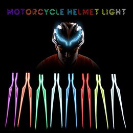 2 stks Motorfiets Helm Strip LED EL Koud Licht Nachtrijden Signaal Lichtgevend Modified Sticker Waterdicht