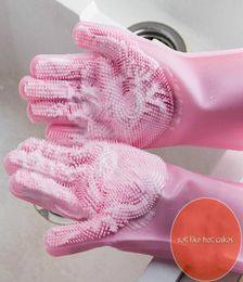 2pcs Gants de nettoyage en silicone multifonction Gants de lavage de plats en silicone magique pour les gants de lave-vaisselle en silicone de cuisine 7863039