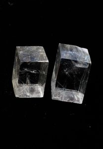 2 stks natuurlijk helder vierkant calcietstenen IJsland spar quartz kristal rots energie steen mineraal monster genezing4993254