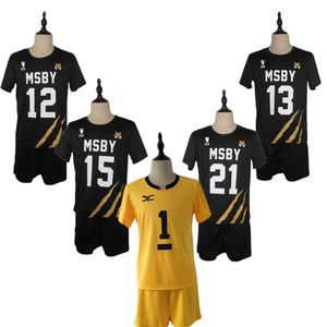 Haikyuu – Costume de Cosplay High Schoo imprimé en 3D, maillots de l'équipe de volley-ball MSBY pour hommes et femmes, ensembles t-shirt et short, 2 pièces, nouvelle collection, C50K225