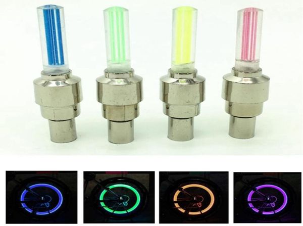 2 pièces nouveau LED lumières de vélo roue pneu Valve bouchons vélo accessoires cyclisme lanterne rayons vélo lampe couleur bleu vert rose 6956549