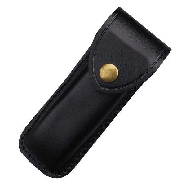 2 fundas para cuchillos de bolsillo S2263, funda para cuchillos EDC de bolsillo plegable de 4,8 pulgadas, funda portátil de cuero con cierre a presión y trabilla para cinturón, accesorio para exteriores