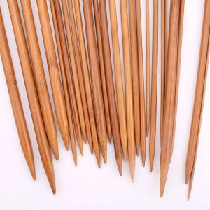 2 stks Nieuwe trui naald Gedoolde bamboe naald enkele kop bamboe houtskoolnaald met lange houten naald 35 cm breaalnaald