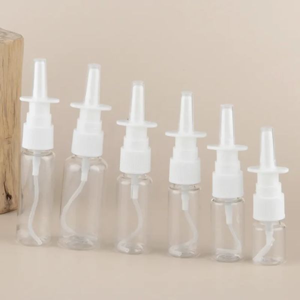 Bomba de pulverización Nasal blanco nuevo, botellas de plástico vacías, pulverizador rellenable, niebla nasal saludable para accesorios de embalaje médico, 2 uds.