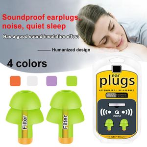 2pcs R￩duction du bruit Plugs Sound Isolation Protection Poug Plug Sleeping Souple Soft Anti-Noise Protector Mousse Poule d'oreille
