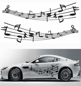 2PCS Opmerking Decoratie Autodeur Stickers Muziek Bladmuziek Creatieve Body Decals273q3707708