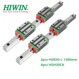HIWIN – guide linéaire/roulement de rail HGR20 - 1300mm + 4 blocs étroits linéaires HGH20CA pour pièces de routeur cnc, 2 pièces, Original, nouveau