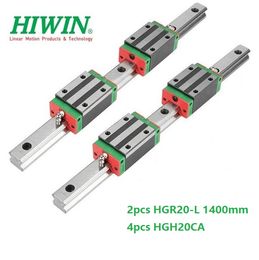 2 uds Original nuevo HIWIN HGR20 - 1400mm guía lineal/rodamiento de carril + 4 Uds HGH20CA bloques lineales estrechos para piezas de enrutador cnc