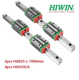 2 stks Originele NIEUW HIWIN HGR25 - 1900mm Lineaire gids / rail + 4 stks HGH25CA Lineaire smalle blokken voor CNC-routeronderdelen