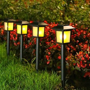 2 stks Outdoor Solar Powered Light IP65 Waterdichte 10Led Night for Pathway Ride Landscape Garden Lawn Lampen