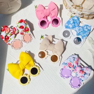 2 stks/pack baby hoofdband bloem zonnebril babymeisjes strandfotografie rekwisieten peuter haarbanden hoofddeksels haaraccessoires voor kinderen