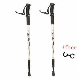 2 pièces/paire 135 CM aluminium randonnée en plein air Anti choc bâtons de marche télescopique Trekking escalade bâtons ultralégers cannes de marche 240306