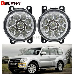 2 stks / paar Auto Styling Ronde Bumper Halogeenlampen 55 W voor Mitsubishi Pajero Montero Shogun 2006-2015 LED Mistlamp H11