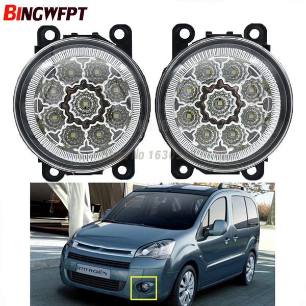 2 unids/par montaje de lámpara antiniebla Super brillante LED luz antiniebla 9 piezas chips para Citroen BERLINGO B9 2012 2013 2014 2015