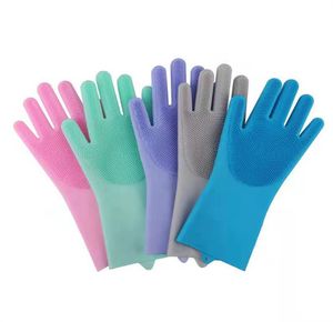 2 stks/paar Magic Wasborstel Siliconen Handschoen Resuable Huishoudelijke Scrubber Anti Verbranden Afwassen Handschoenen Voor Keuken Badkamer Schoonmaken Gereedschap JL1257