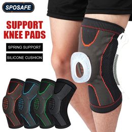 2pcs / paire Sports Compression Support Support Patella Protector Protector Silicone Spring Parm pour le cyclisme Running Basketball 240323