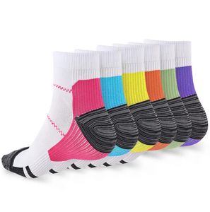 2pcs / paire Veines Chaussettes Chaussettes De Compression Avec Spurs Arc Douleur Sports Pression Bonneterie Unisexe Coton Chaussette Soins Des Pieds Fournitures GGA3371-3