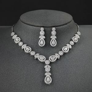 Ensemble de bijoux de mariée en forme de poire de luxe, 2 pièces par ensemble, cadeau d'anniversaire pour femmes, vente en gros, J8018 240130