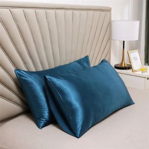 Taie d'oreiller 100 soie, 2 pièces, housse de coussin en Satin soyeux, étui de beauté pour cheveux, étui confortable, décoration de maison, vente en gros, 5176CM, 240325